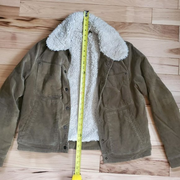 Free People Olive Green Reversable Sherpa Trucker Jacket Sz M - Picture 2 of 13
